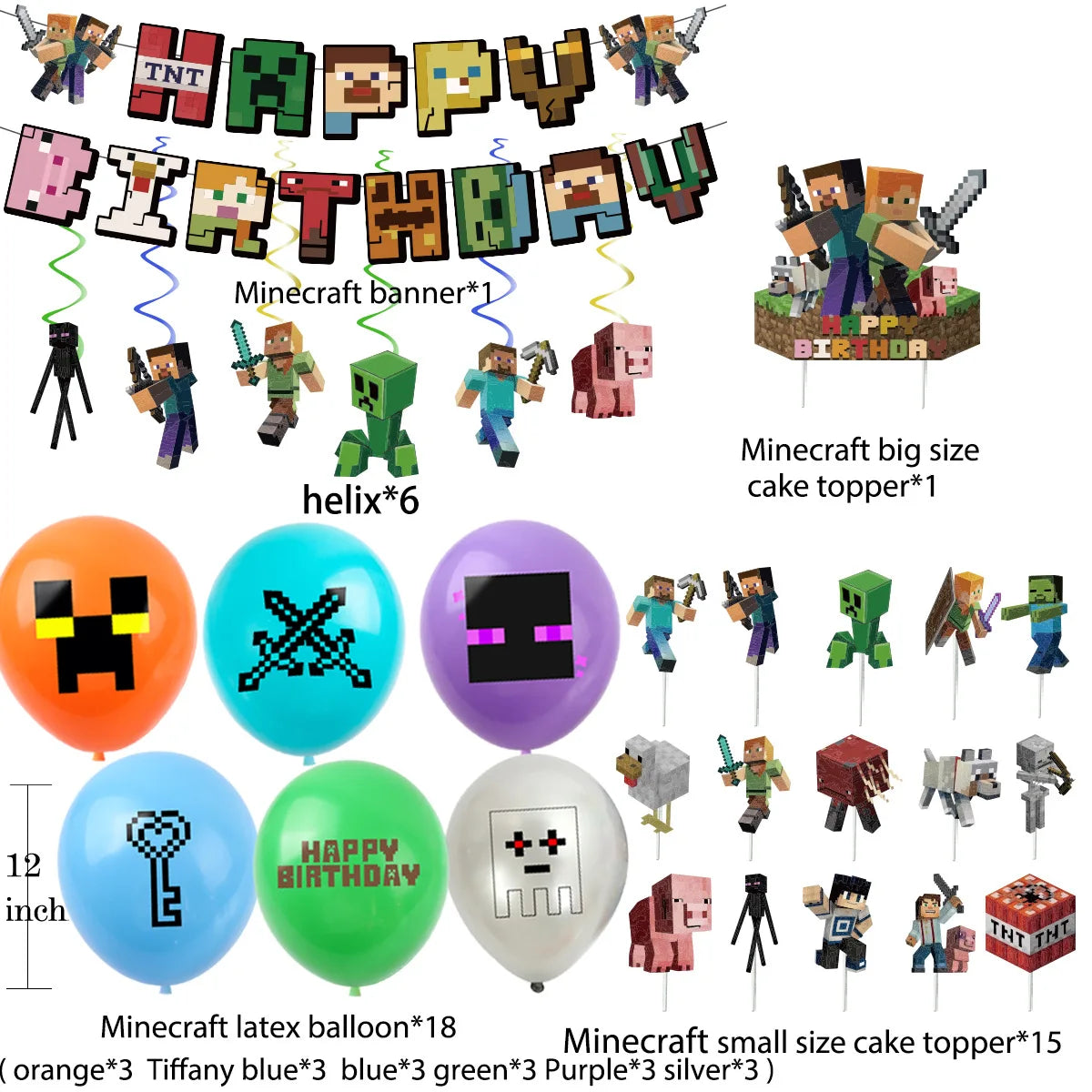 Minecraft birthday set